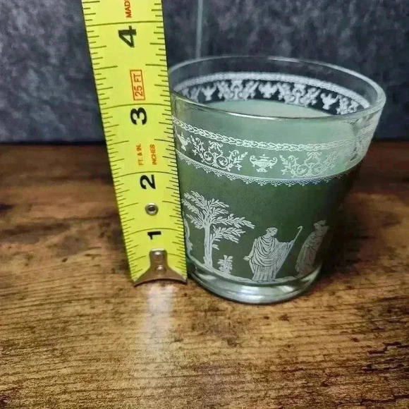 Vintage Jeanette Hellenic Wedgewood Jasperware green drinkware Lowball Glass - Picture 5 of 7